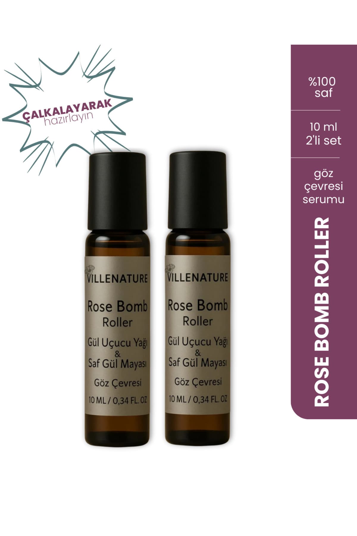 2'li Set Rose Bomb Roller (Rose Damascena) 10 ML
