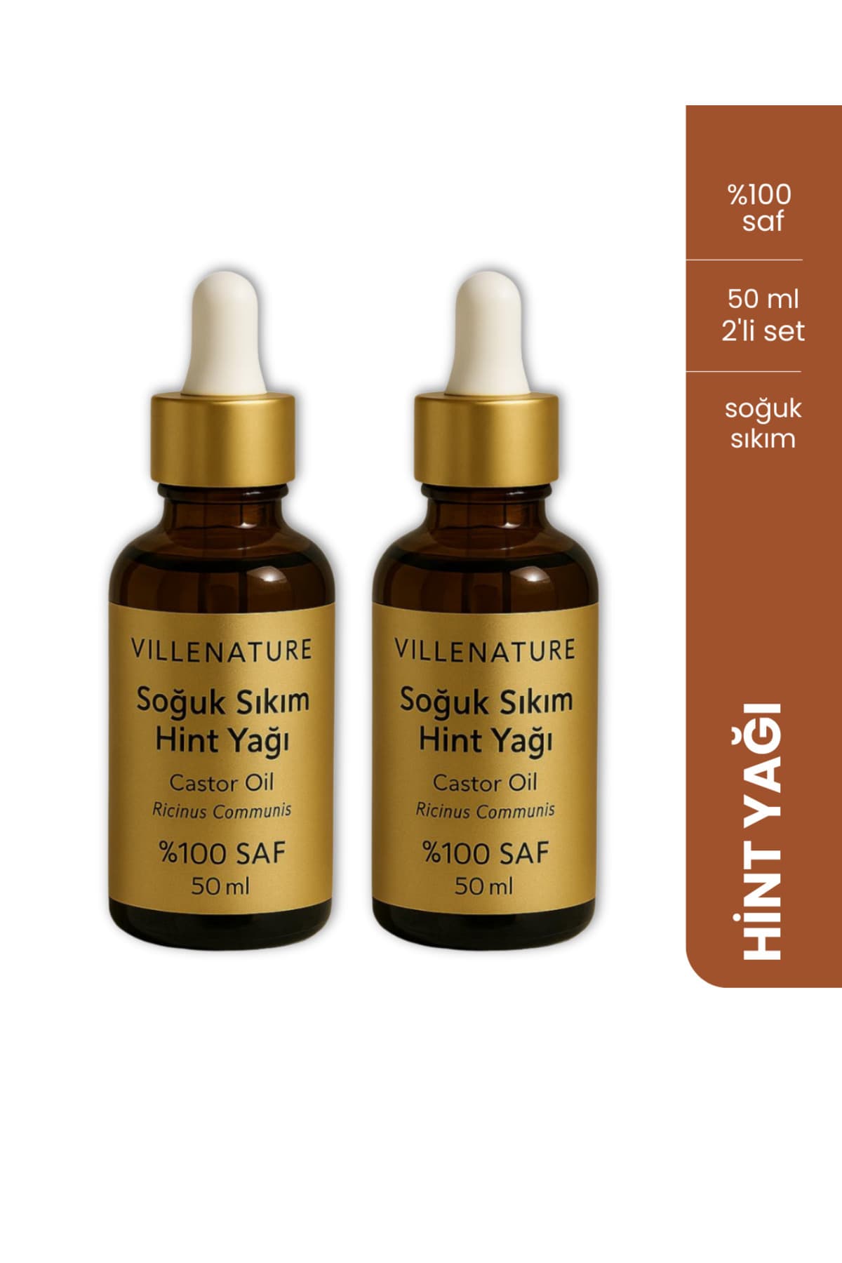 Soğuk Sıkım Hint Yağı | Hekzansız | Analizli | %100 Saf | 2x 50 ml